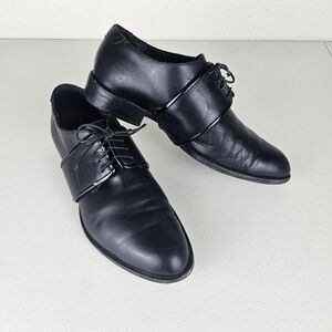 JIL SANDER mens strap lace-up leather oxfords in black